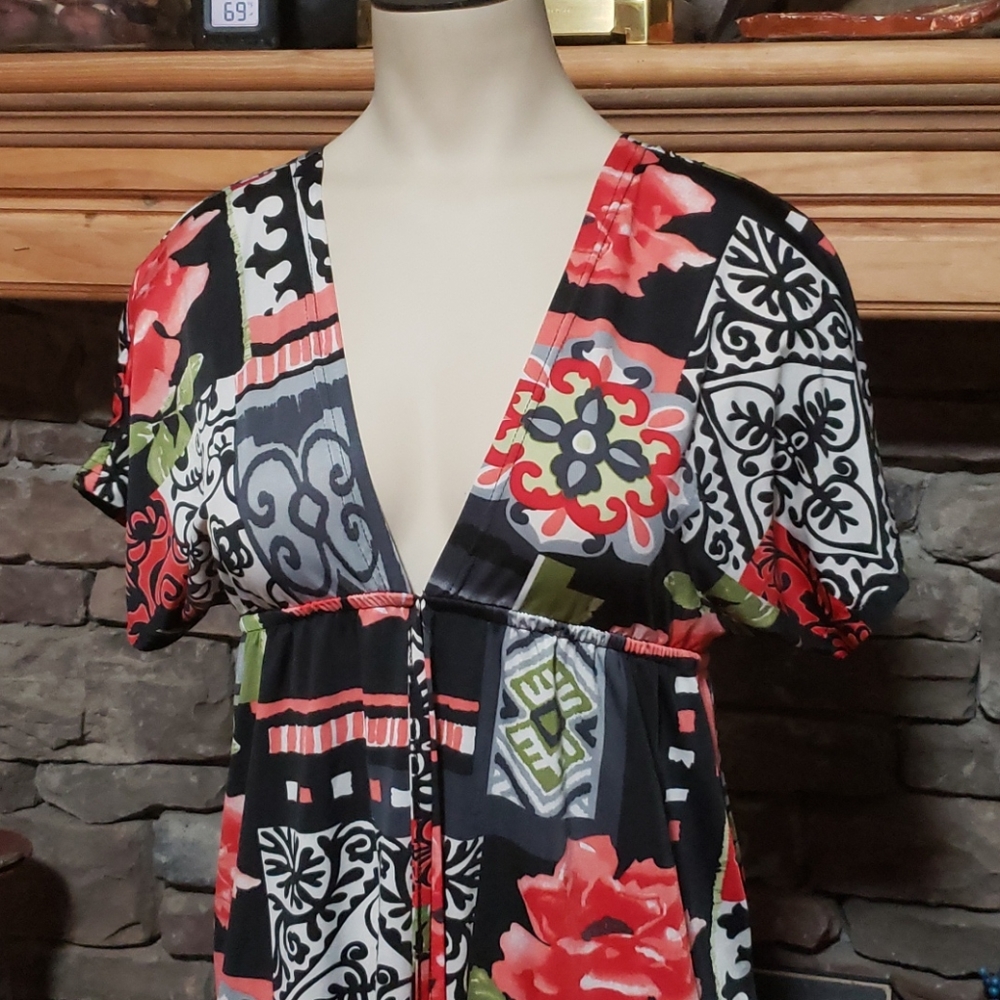 FLORAL MINI DRESS/TUNIC SZ S - Picture 3 of 7